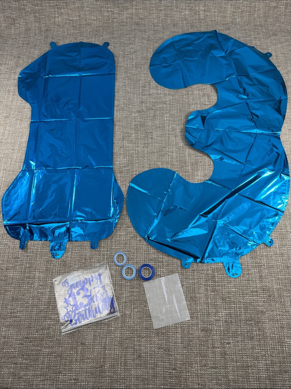 Blue Number 13 foil Balloon Set cake topper birthday 13